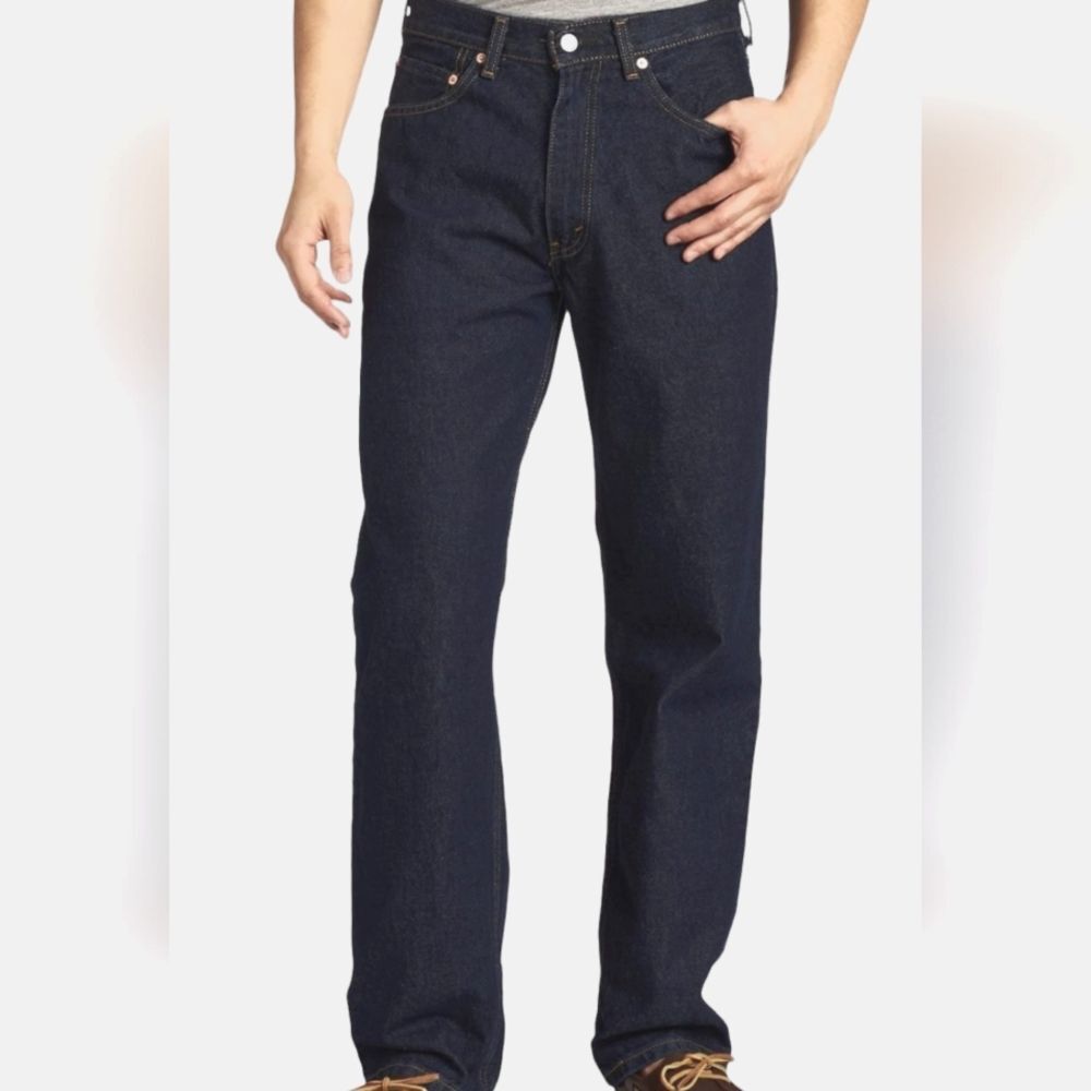Levi's Jeans Men's 550 Relaxed Fit Straight Leg‎ Blue Rinse Denim Mid Rise 38 32
